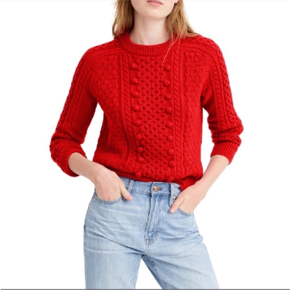 New J.Crew Popcorn Cable Knit Sweater - Picture 2 of 4